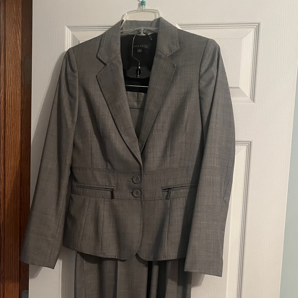 Anne Klein Gray Women's Straight Leg Pantsuit